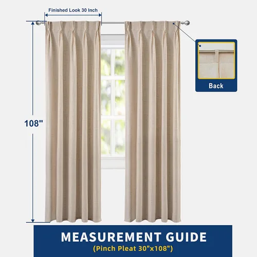 Miniatura 7 de DriftAway Cortinas plisadas de lino semitransparentes con textura de casa de campo sólidas y rústicas modernas para sala de estar y dormitorio, 2