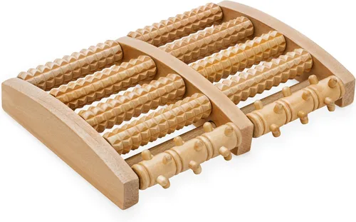 Miniatura 8 de COZLOW - Masajeador de pies para aliviar la fascitis plantar - Rodillo de masaje de madera con diseño en forma de arco - Alivio del dolor de pies