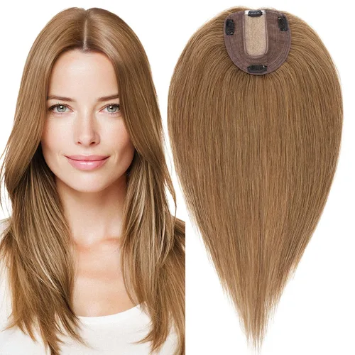 Miniatura 22 de MY-LADY Extensiones de cabello humano para mujeres, cabello natural 10 * 12CM, base de seda con encaje, densidad 130%, pasadores Remy, 6 pulgadas