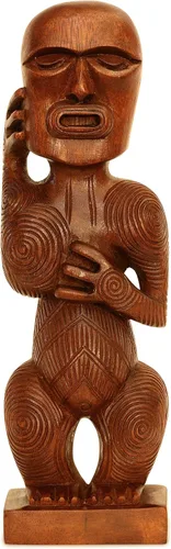 Miniatura 10 de G6 Collection Escultura de estatua tribal primitiva de madera extra grande de 24 pulgadas, hecha a mano, tótem de barra tiki, hecho a mano, regalo