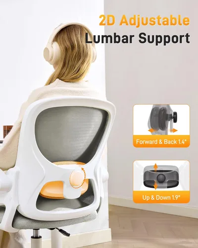 Miniatura 3 de LukkDys Silla de dibujo con respaldo multiajustable 4D, silla de oficina alta de 19.7 a 27.6 pulgadas de altura, silla de escritorio ergonómica