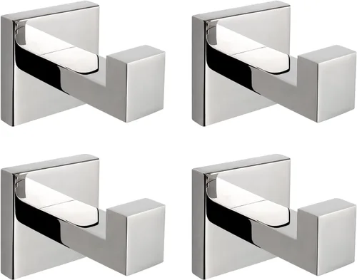 Miniatura 10 de NearMoon Ganchos cuadrados para toallas de baño -SUS304 de acero inoxidable para colgar batas, ganchos resistentes para baño, sala de estar, hotel