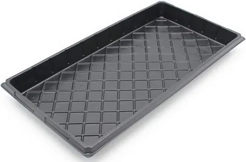 Paquete de 10 bandejas de cultivo de plástico negro duradero (sin agujeros de drenaje), bandejas perfectas de cultivo de semillas de jardín de 21 x