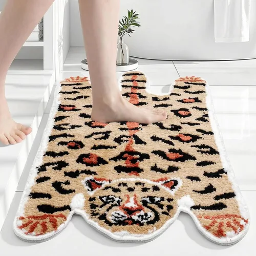 Miniatura 3 de Seek4comfortable Leopard Bath Mat for Bathroom, Soft Animal Print Bathroom Rugs, Non-Slip Cheetah Rug for Shower and Tub, Water Absorbent Funky