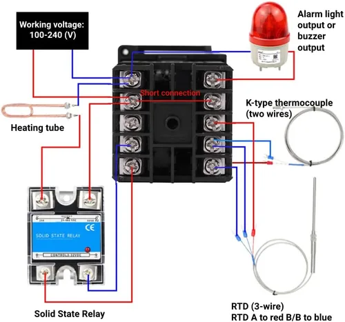 Miniatura 6 de Controlador de temperatura PID digital REX-C100 Regulador de temperatura del termostato 100-240 V Salida de relé 1500VAC, 14 bits