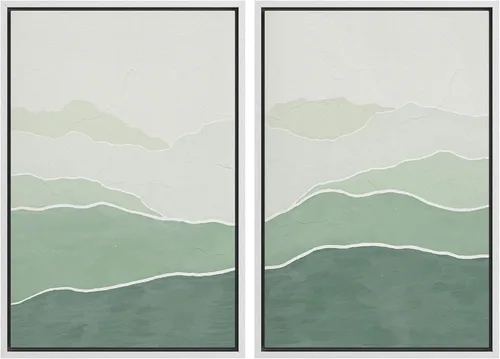 Miniatura 50 de SIGNWIN Lienzo enmarcado para pared, juego de arte sereno de paisaje de pantanos, ilustración rústica, arte moderno, minimalismo, decorativo