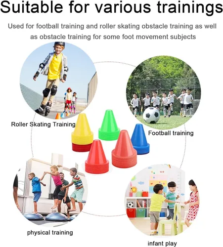 Miniatura 3 de OUKENS Conos marcadores de entrenamiento, 10 mini conos deportivos de 3 pulgadas, equipo deportivo de entrenamiento de fútbol, barreras de patinaje