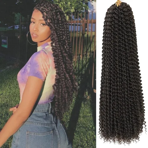 Miniatura 8 de Cabello Passion Twist de 24 pulgadas, 8 paquetes de cabello Passion Twist de ganchillo para mujeres, cabello trenzado Passion Twists largo bohemio