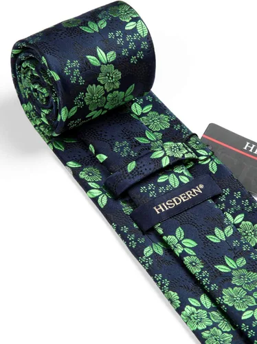Miniatura 76 de Corbatas florales tejidas clásicas para hombre, corbata cuadrada de bolsillo, corbatas formales para hombres, boda con pañuelo