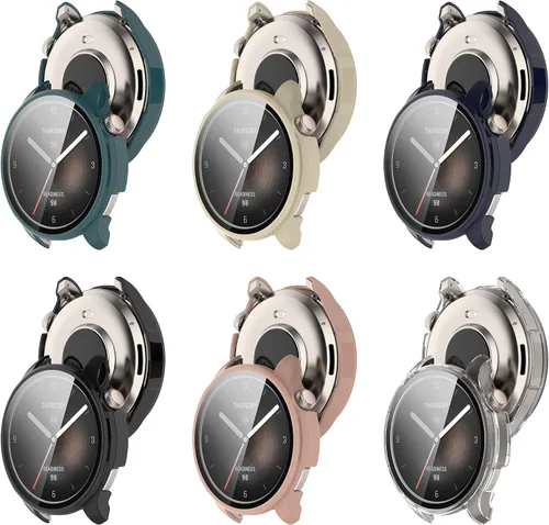 Miniatura 5 de Funda compatible con Amazfit Balance Frame PC funda protectora + película de vidrio templado para Amazfit Balance Smartwatch protectores de pantalla