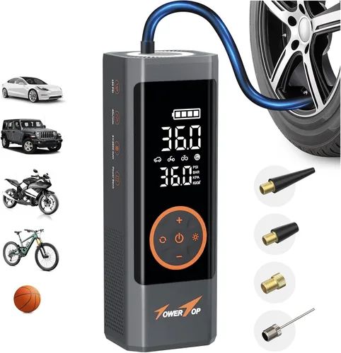 Miniatura 9 de TowerTop Inflador de Neumáticos Compresor de Aire Portátil: Inflado 2.5X Más Rápido Inflador de Neumáticos Inalámbrico de 150PSI con Batería Tf1502