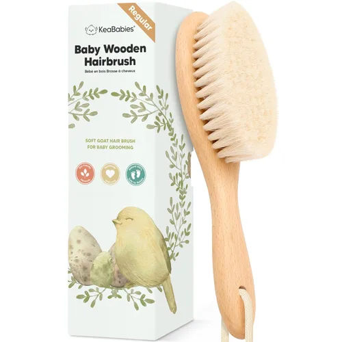 Miniatura 12 de Cepillo de madera para cabello de bebé para niñas y niños, cepillo para cuna, peine de bebé recién nacido, peine de cerdas de cabra suaves para Rubor