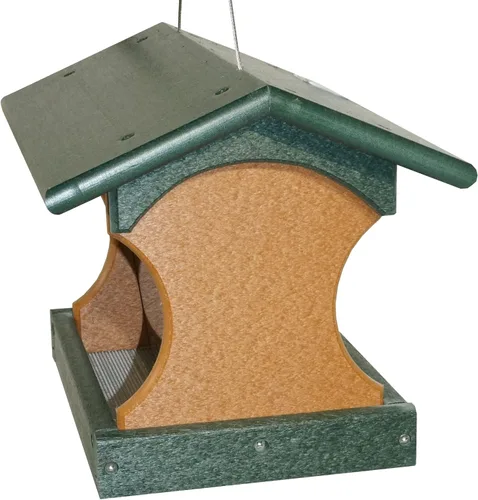 Miniatura 4 de DutchCrafters Comedero colgante pequeño para pájaros (verde césped y cedro)