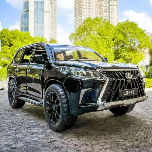 Miniatura 6 de BDTCTK 1/32 Compatible con Lexus LX570 Off-Road en SUV de lujo, auto de juguete de aleación de zinc con sonido y luz para regalo para niños y niñas