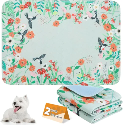 Miniatura 38 de KOOLTAIL Almohadillas lavables para orina de perros, paquete de 2 almohadillas de entrenamiento súper absorbentes reutilizables impermeables