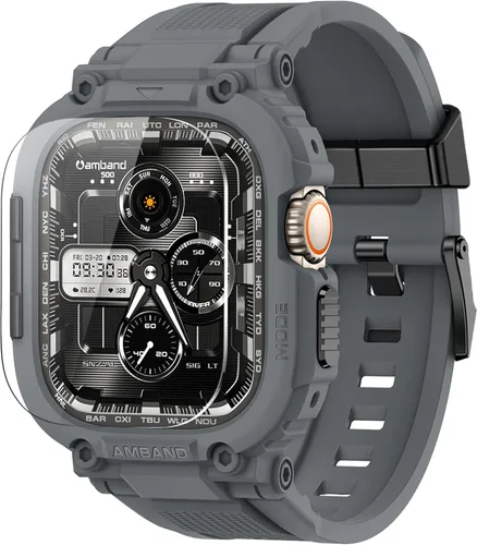 Miniatura 11 de amBand Bands - Funda protectora de pantalla compatible con Apple Watch Ultra 3/2/1 de 1.732 pulgadas, correa resistente M1 Sport Series y película