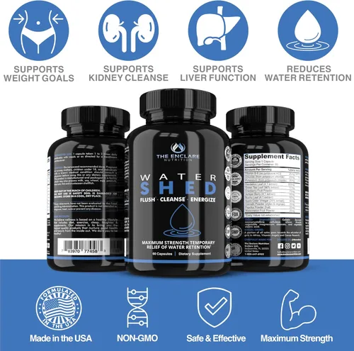 Miniatura 5 de Píldoras diuréticas de agua para retención de agua - Desintoxicación del hígado, limpieza de riñones, peso, hinchazón de piernas y pies, edema