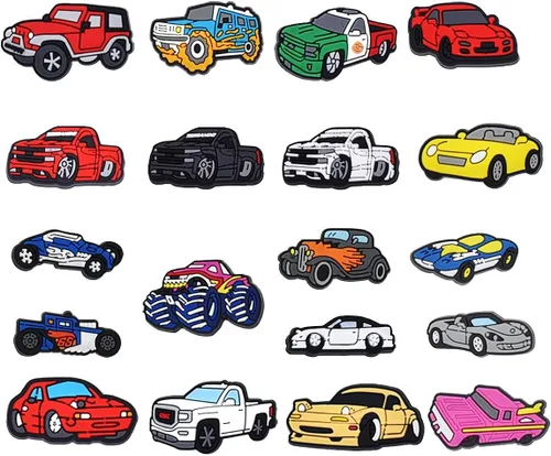 Miniatura 11 de 20/50 dijes para zapatos, camiones mixtos, automóviles, dinero, deportes, béisbol, PVC, decoración de zapatos para adolescentes, hombres, regalos