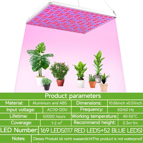Miniatura 8 de Luz LED de crecimiento, luz de crecimiento para plantas de interior, luz de espectro completo para plantas de semillero, hidropónico, invernadero