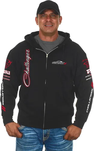Miniatura 2 de JH DESIGN GROUP Sudadera con capucha Dodge Challenger para hombre en 2 estilos y cremallera