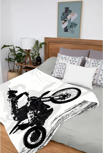 Miniatura 6 de Manta de motocross Racer deportes extremos estampada súper suave de franela de felpa ligera y acogedora para niños y hombres, regalo para sofá Dirt