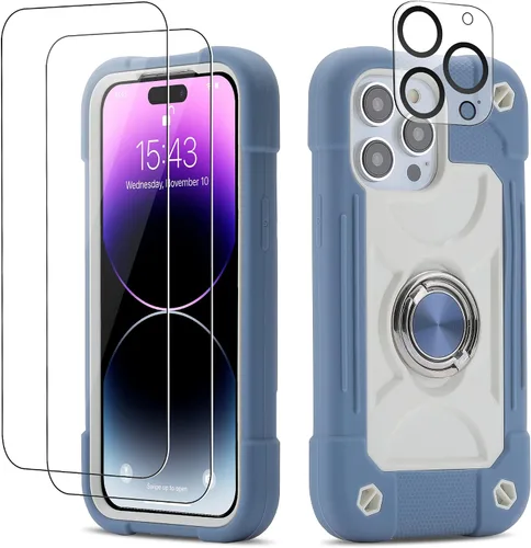 Miniatura 91 de Funda para iPhone Se3/iPhone Se2, iPhone 6/6S, iPhone 7/iPhone 8 de 4.7 pulgadas con soporte de anillo, con 2 protectores de pantalla resistentes