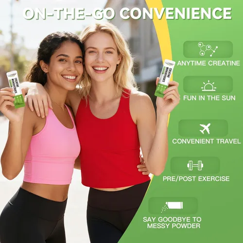 Miniatura 7 de Paquetes de viaje de polvo de monohidrato de creatina, 5000 mg de creatina pura micronizada para hombres y mujeres, crecimiento muscular y energía