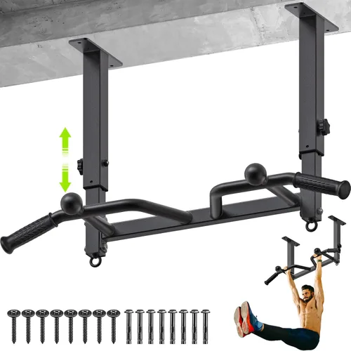 Miniatura 16 de SELEWARE Heavy Duty Welded Pull Up Bar, Versatile Doorway Wall Mount, Joist Mounted, and Ceiling Mounted Chin Up Bars, Thick Metal Sturdy A1: Barra