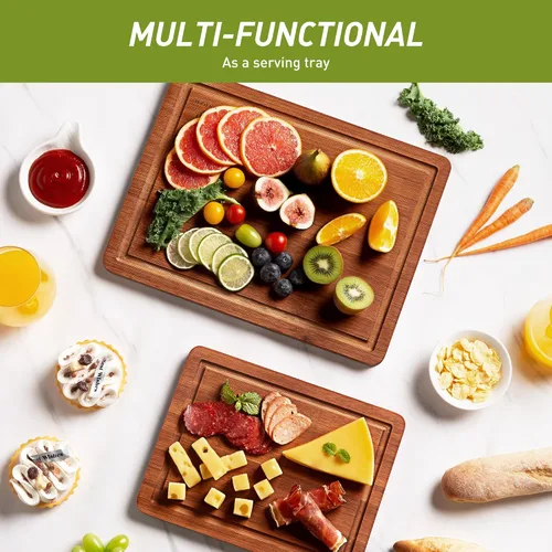 Miniatura 6 de Set de Tablas de Cortar de Bambú con Pies Antideslizantes para Sobre el Fregadero Regalos Mejor Mamá Mejor para Mamá Adicional Mamá Ocupada de Marrón