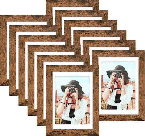 Miniatura 79 de Picrit - Juego de 12 portarretratos de 4 x 6 pulgadas, para fotos de 3.5 x 5 con paspartú o 4 x 6 pulgadas sin paspartú, marcos para colgar