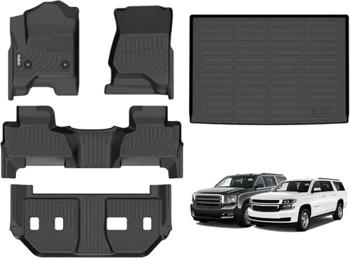Miniatura 58 de Tapetes de piso para todo clima y forro de carga con respaldo para Chevrolet Suburban de 7 asientos 2021-2025 / GMC Yukon XL de 7 asientos