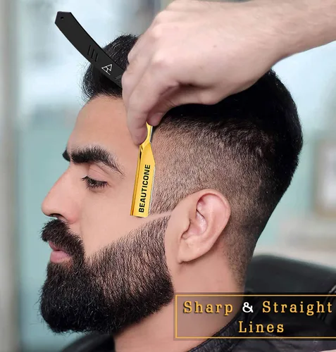 Miniatura 6 de Beauticone Navajas rectas para hombres, navaja de borde recto, 100 cuchillas de un solo filo, acero inoxidable, navaja de barbero para el afeitado