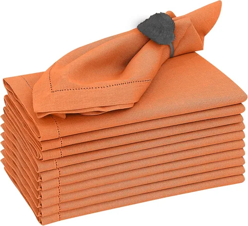 Miniatura 30 de Ruvanti Juego de 12 servilletas de lino de 18 x 18 pulgadas, servilletas de mezcla de lino de algodón, lavables, suaves y reutilizables, para bodas