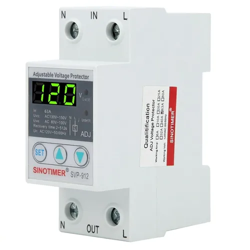Miniatura 10 de Interruptor inteligente, protector de corte de bajo voltaje ajustable de 120 V CA, protector de voltaje sobre y debajo del voltaje, estabilizador