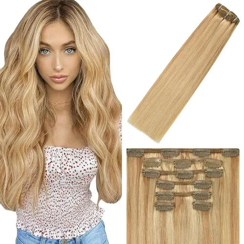 Miniatura 61 de WindTouch - Extensiones de cabello humano liso con pinzas, color negro azabache, 2.47 onzas, N.° 1, 12 pulgadas, 7