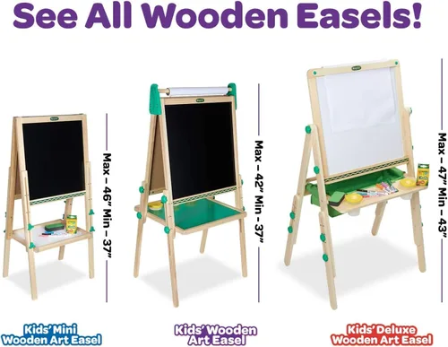 Miniatura 6 de Crayola Mini Caballete de Arte de Madera para Niños y Suministros, Juguetes para Niños Pequeños, Regalo para Niños, Edades 3, 4, 5, 6