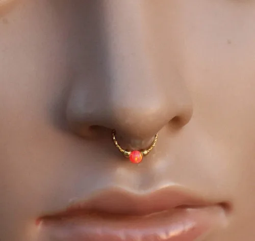 Miniatura 18 de Fake Opal Septum Rings