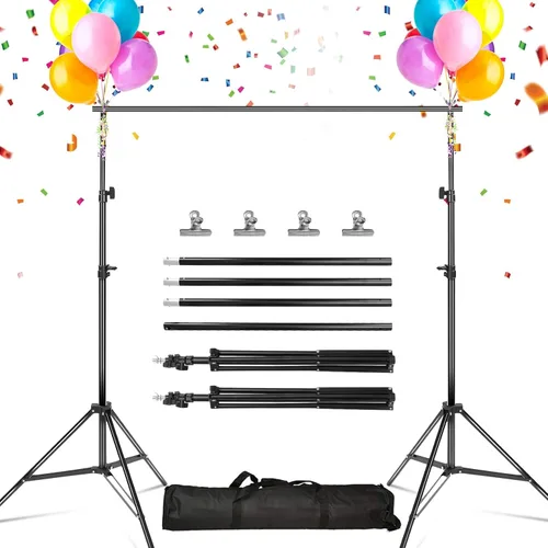 iMounTEK - Soporte para Telón de Fondo para Estudio de Fotografía y Vídeo, 10 Pies de Ancho, Soporte Ajustable para Telón de Fondo, Kit de Soporte