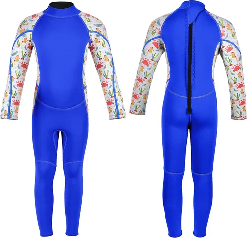 DEHAI Traje de neopreno para niños y niñas de 0.118 pulgadas (0.118 in) en la parte trasera de neopreno, traje húmedo completo para niños,