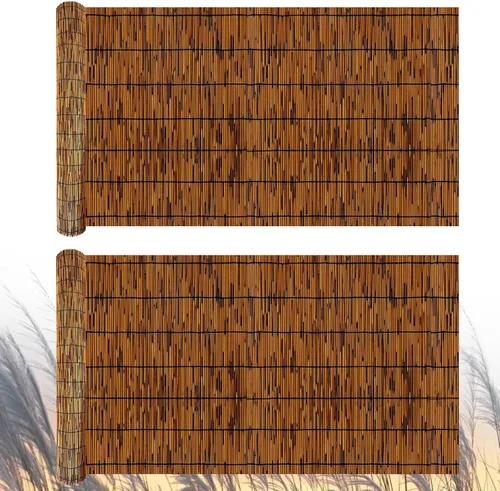 Miniatura 9 de Cercado de Caña Natural, Pantalla de Caña de 4 PIES X 16.4 PIES, Pantalla de Caña para Balcón, Cerca de Pantalla de Bambú para Patio Trasero al Aire