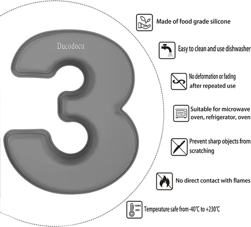 Miniatura 3 de Ducodocu Molde de silicona para tartas con números 3D, moldes para hornear, moldes novedosos para tartas, molde para hornear bricolaje