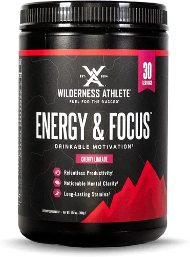 Miniatura 8 de Wilderness Athlete - Energía y concentración Preentrenamiento energético para mujeres y hombres - Mezcla de bebida energética en polvo con cafeína