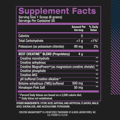 Miniatura 7 de BPI Sports Best Creatine - Polvo de monohidrato de creatina para hombres y mujeres, sal del Himalaya - Fuerza, bombeo, resistencia, crecimiento