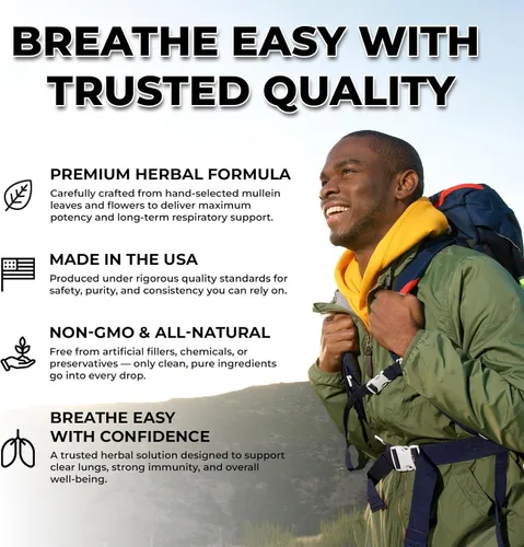 Miniatura 5 de Inhale Gotas de gordolobo para pulmones – Extracto orgánico de hoja de gordolobo USDA para pulmones y limpieza bronquial – Alivio de moco