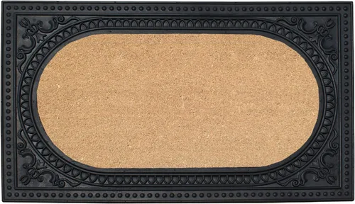 Miniatura 14 de A1 Home Collections Felpudo de fibra de coco natural y goma de 36 x 24 pulgadas, diseño decorativo de bienvenida, tapete de entrada de fibra de coco