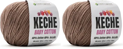 Miniatura 119 de Keche Hilo de algodón, 60% algodón, 40% hilo acrílico, hilo de algodón suave para crochet y tejer, hilo amigurumi, 1 madeja/bola, 1.76 onzas (50g)