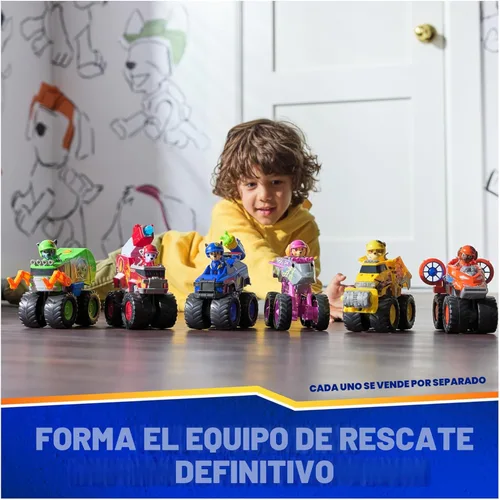 Miniatura 6 de PAW Patrol: Camión de reciclaje de Rescue Wheels de Rocky, camión de juguete con lanzador de proyectiles y figura de acción coleccionable, juguetes