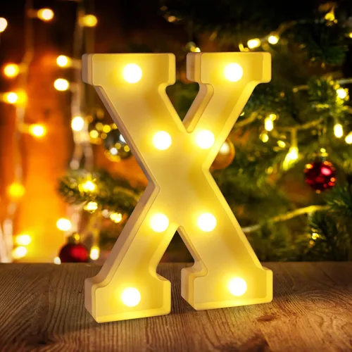 Miniatura 49 de Símbolo Ampersand LED Grande &, Letras de Marquesina Cartel 26 Letras del Alfabeto y 10 Números Luminosos para Decoración de Fiestas, Números