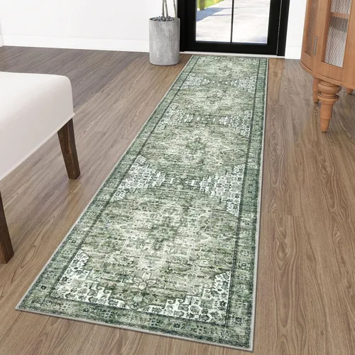 Miniatura 132 de SIILOOM Alfombra lavable de 2 x 3 pies, alfombra suave color taupe ceniza para entrada, tapete antideslizante para puerta de interior, tapete