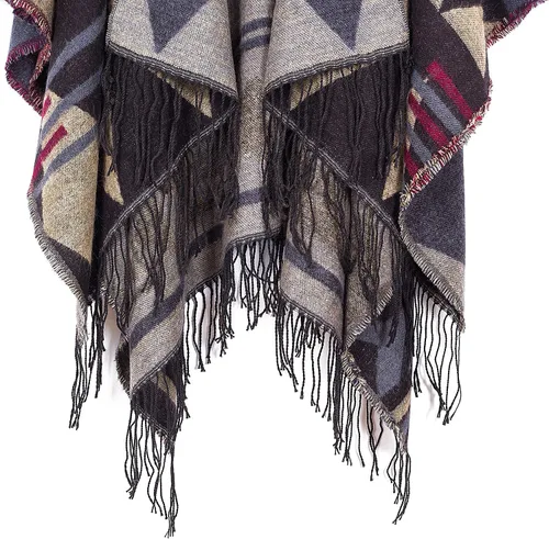 Miniatura 28 de Chales cálidos para mujer, cárdigan con frente abierto, estilo vintage, poncho